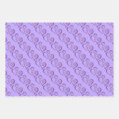 Twee Paarse gekoppelde harten patronen Inpakpapier Vel (Voorkant 2)