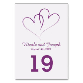 Twee Paarse harten met elkaar verbonden Kaart