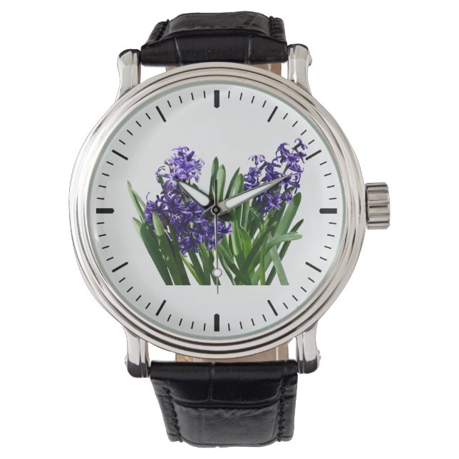 Twee paarse hyacinten horloge (Voorkant)