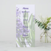 Twee Paarse Hyacinten Trouwmenu Menu (Staand voorkant)