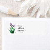 Twee Paarse Irises Etiket (Insitu)