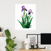 Twee Paarse Irises Poster (Thuiskantoor)