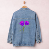 Twee Paarse Lila papaverbloemen illustratie Denim Jacket (Hangar)
