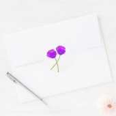Twee Paarse Lila papaverbloemen illustratie Ronde Sticker (Envelop)