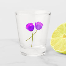Twee Paarse Lila papaverbloemen illustratie