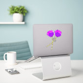Twee Paarse Lila papaverbloemen illustratie Sticker (Laptop op bureau)