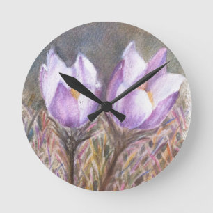 TWEE PAARSE ROCUSSEN WALL CLOCK RONDE KLOK