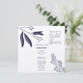 Twee Paarse Tone Folk Art Floral Shower Kaart (Staand voorkant)