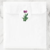 Twee Paarse Tulpen Ronde Sticker (Tas)