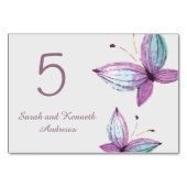 Twee paarse vlinder in waterverf Tafelnummer (Achterkant)