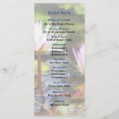 Twee Paarse Water Lotus bruiloft programma Programmakaart (Achterkant)