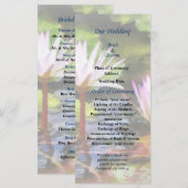 Twee Paarse Water Lotus bruiloft programma Programmakaart (Voorkant / Achterkant)