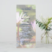 Twee Paarse Water Lotus bruiloft programma Programmakaart (Staand voorkant)