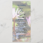 Twee Paarse Water Lotus bruiloft programma Programmakaart (Voorkant)