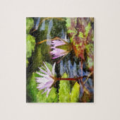 Twee paarse waterlotus legpuzzel (Verticaal)