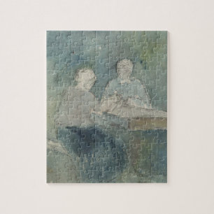 Twee Paasantia in de tabel, c.1874 (m/c op papier) Legpuzzel