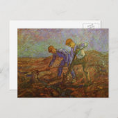 Twee pachters graven door Vincent van Gogh Briefkaart (Voorkant / Achterkant)