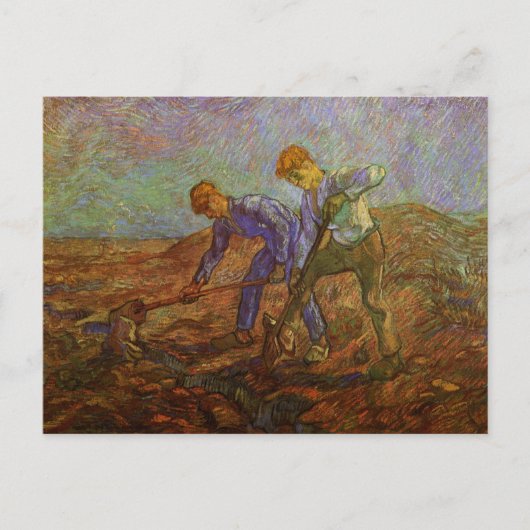 Twee pachters graven door Vincent van Gogh Briefkaart (Voorkant)