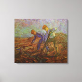 Twee pachters graven door Vincent van Gogh Canvas Afdruk (Voorkant)