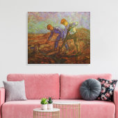 Twee pachters graven door Vincent van Gogh Canvas Afdruk (Insitu (Woonkamer))