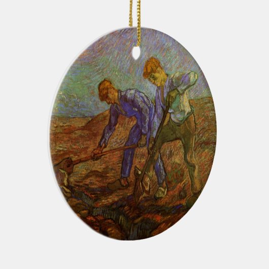 Twee pachters graven door Vincent van Gogh Keramisch Ornament (Rechts)