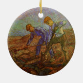 Twee pachters graven door Vincent van Gogh Keramisch Ornament (Achterkant)