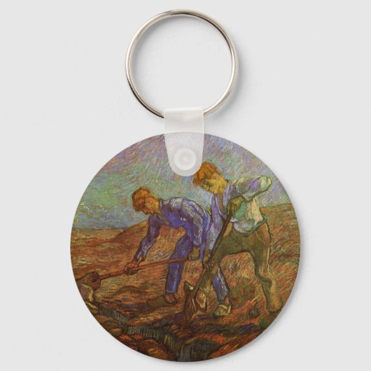 Twee pachters graven door Vincent van Gogh Sleutelhanger (Voorkant)
