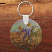 Twee pachters graven door Vincent van Gogh Sleutelhanger (Voorkant)