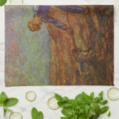 Twee pachters graven door Vincent van Gogh Theedoek (Gevouwen)