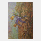 Twee pachters graven door Vincent van Gogh Theedoek (Verticaal)