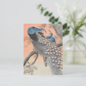 Twee pacocks op de boomtak van Ohara Koson Briefkaart (Staand voorkant)