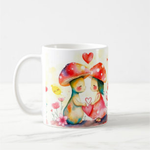 Twee paddenstoelenliefhebbers koffiemok