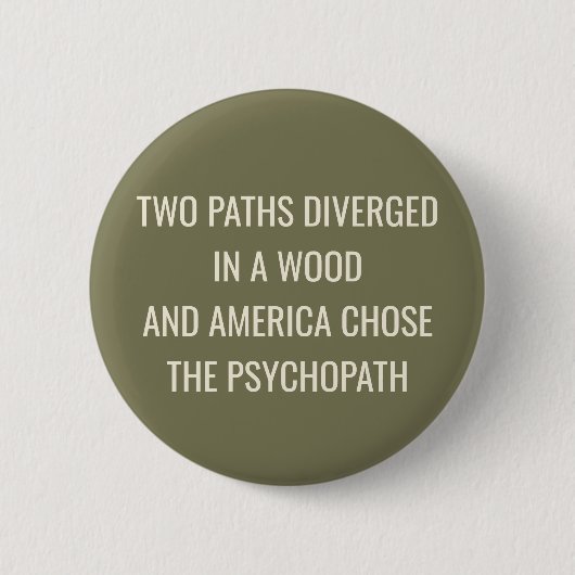 TWEE PADEN GESPLITST -Groen Ronde Button 5,7 Cm (Voorkant)