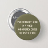 TWEE PADEN GESPLITST -Groen Ronde Button 5,7 Cm (Voorkant /achterkant)