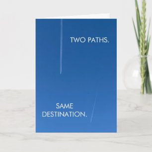 Twee paden zelfde bestemming Minimalistische lucht Kaart