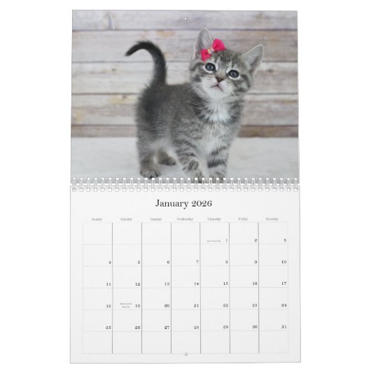 Twee pagina MediumCalendar, Wit Kalender (Jan 2026)