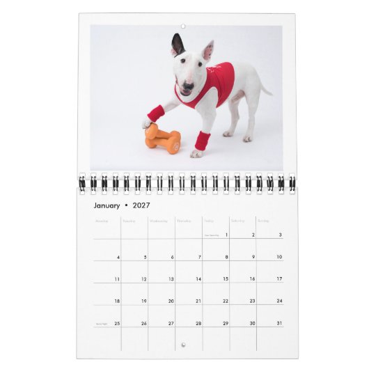 Twee pagina MediumCalendar, Wit Kalender (Jan 2027)