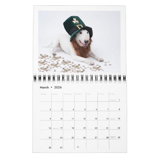 Twee pagina MediumCalendar, Wit Kalender (Mar 2026)