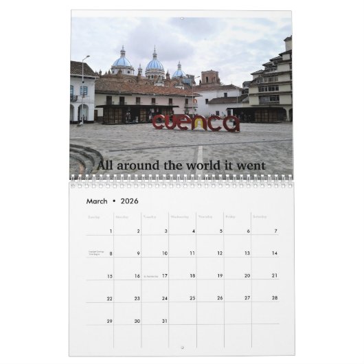 Twee pagina MediumCalendar, Wit Kalender (Mar 2026)