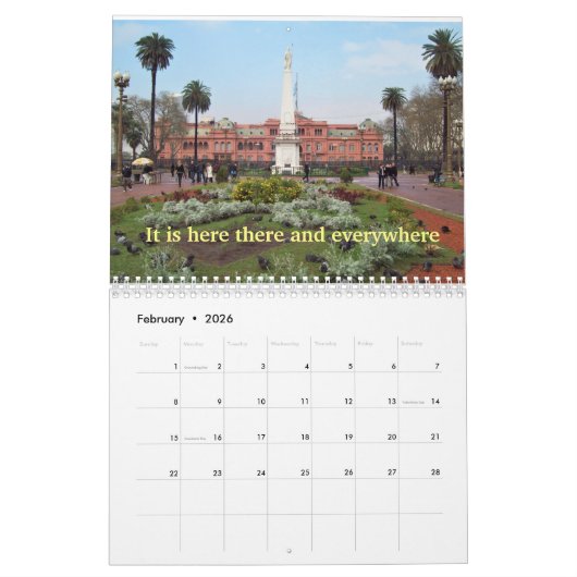 Twee pagina MediumCalendar, Wit Kalender (Feb 2026)