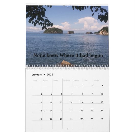 Twee pagina MediumCalendar, Wit Kalender (Jan 2026)