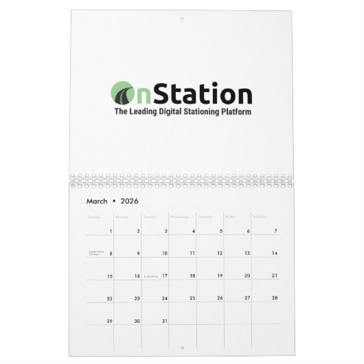 Twee pagina MediumCalendar, Wit Kalender (Mar 2026)