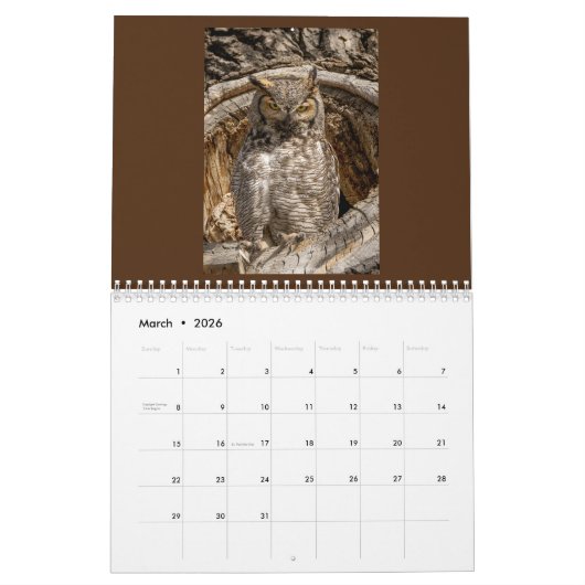 Twee pagina MediumCalendar, Wit Kalender (Mar 2026)