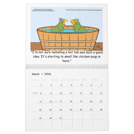 Twee pagina MediumCalendar, Wit Kalender (Mar 2026)