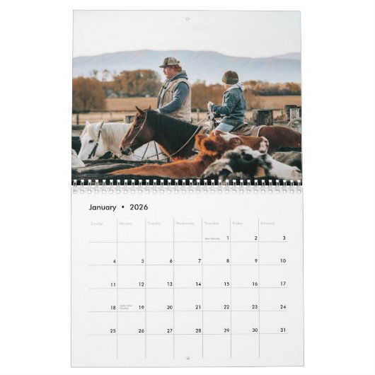 Twee pagina MediumCalendar, Wit Kalender (Jan 2026)