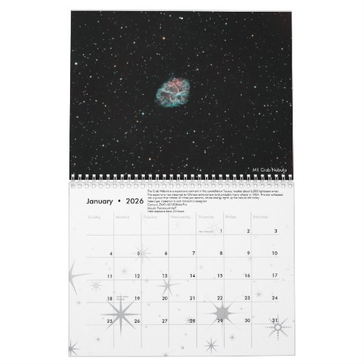 Twee pagina MediumCalendar, Wit Kalender (Jan 2026)