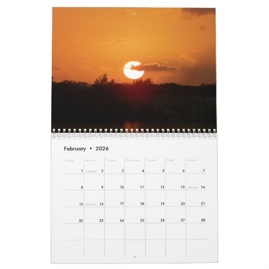 Twee pagina MediumCalendar, Wit Kalender (Feb 2026)
