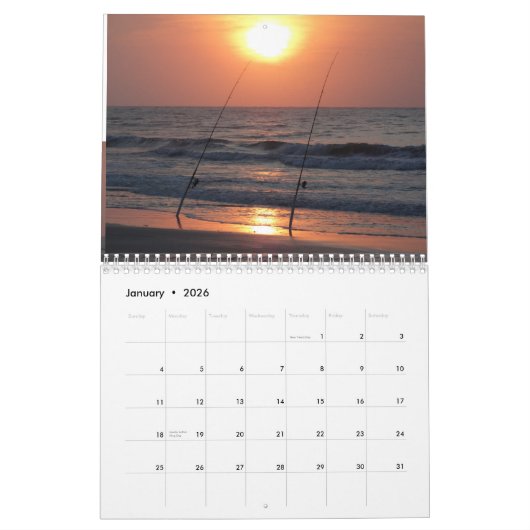 Twee pagina MediumCalendar, Wit Kalender (Jan 2026)