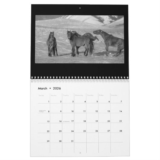 Twee pagina MediumCalendar, Wit Kalender (Mar 2026)