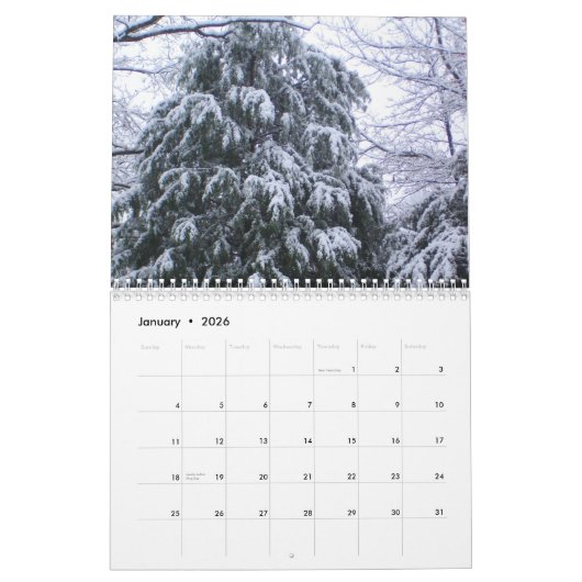 Twee pagina MediumCalendar, Wit Kalender (Jan 2026)